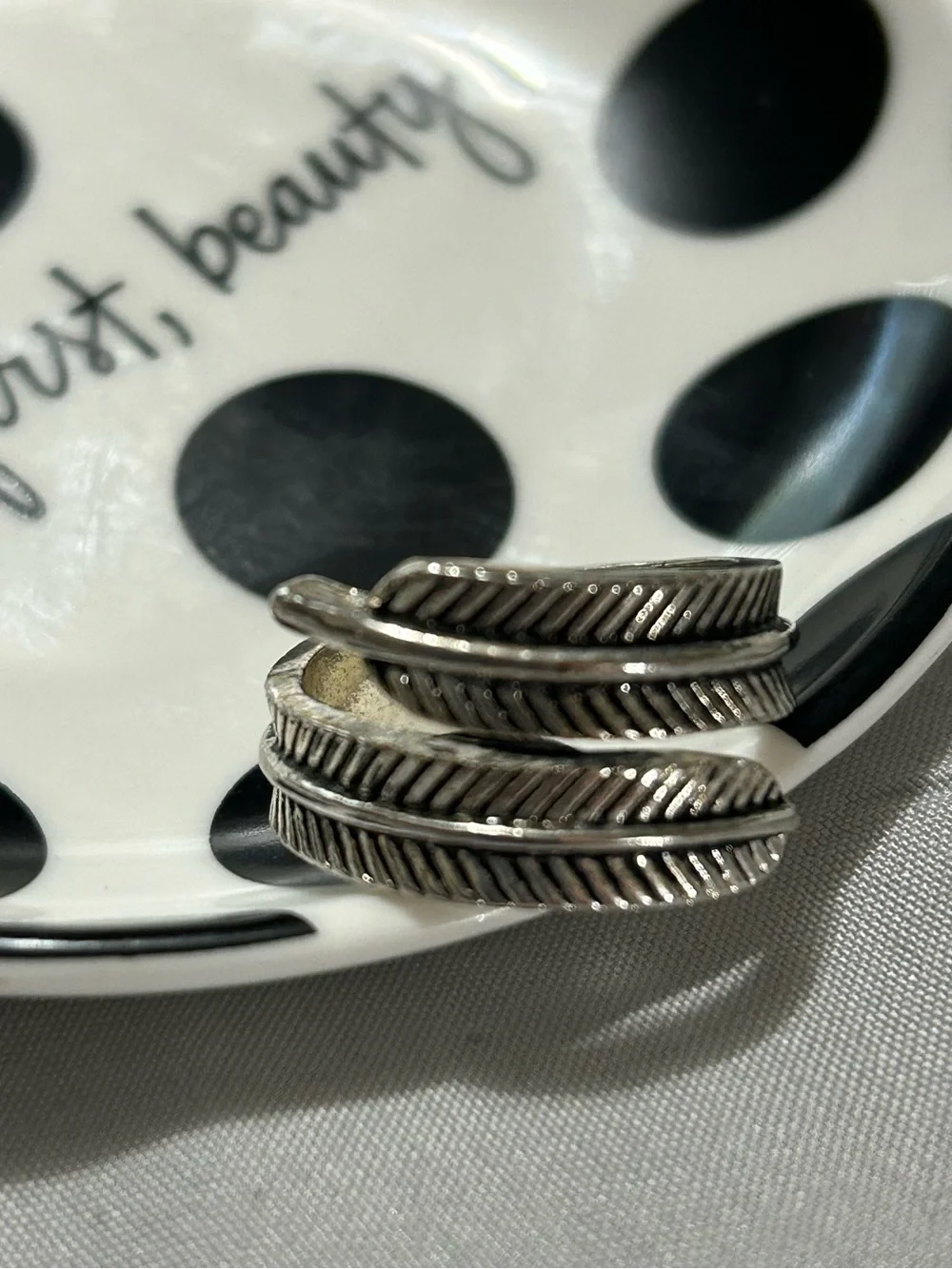 ❤️FREEw/PURCHASE❤️ Silver Feather Wrap Ring Textured Boho Adjustable Ring